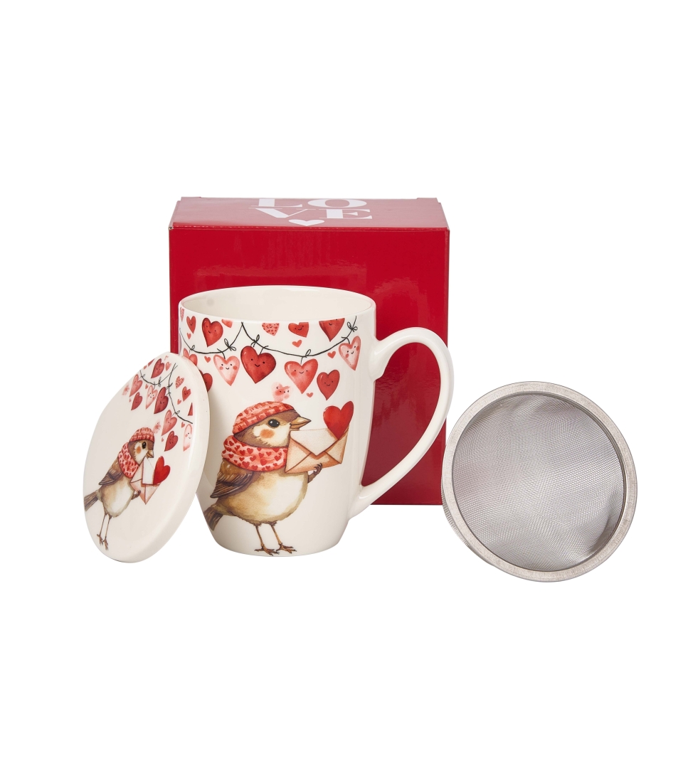 Porzellanbecher Mit Teesieb, 360 Ml – Wintersperling