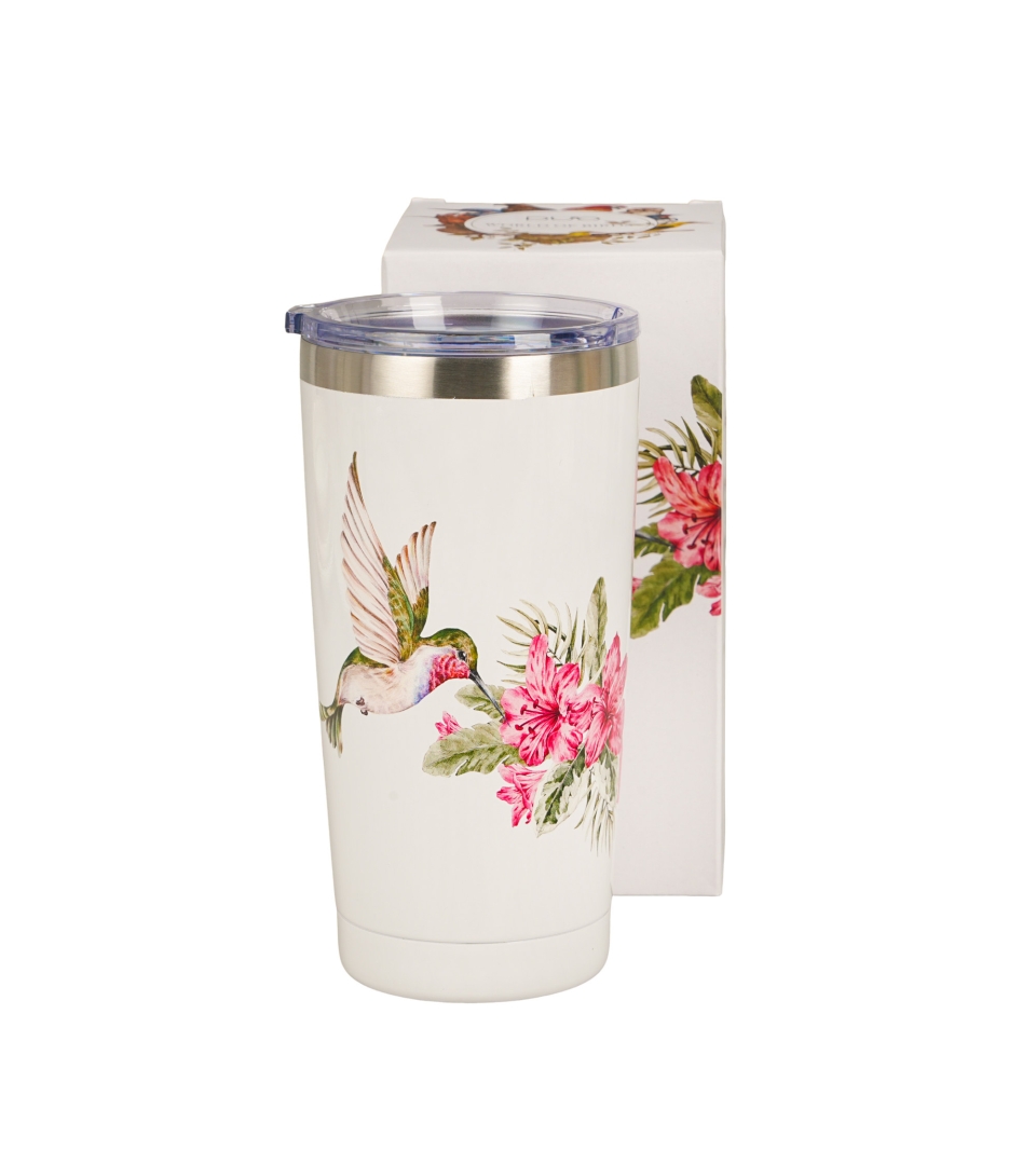 Einfacher Thermobecher Aus Stahl, 600 Ml, Kolibri – Vogelwelt / Tiere