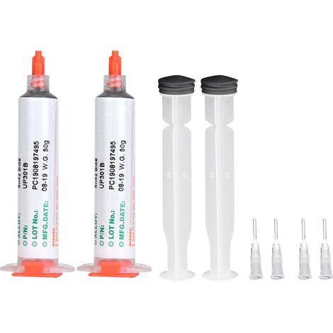 Tonysa 2 Stück 50 G Harmloses Material Spritze Lotpaste Sn42 Bi58 Smd Pcb Elektronische Reparatur