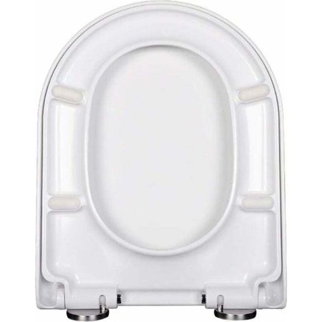 V- Und U-förmiger Toilettensitz Mit Absenkautomatik Und Leicht Zu Reinigendem Weiß Mit Schnellverschlussknopf (u)