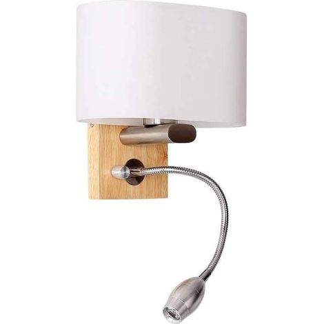 Wandleuchte Aus Holz Mit Schalter, 3 W Flexible Led-wandlampe, Warmweiße Leselampe, Nachtlicht, Nachttischlampe, Weißer Glaslampenschirm, Wandstrahler Für Hotel, Büro, Schlafzimmer