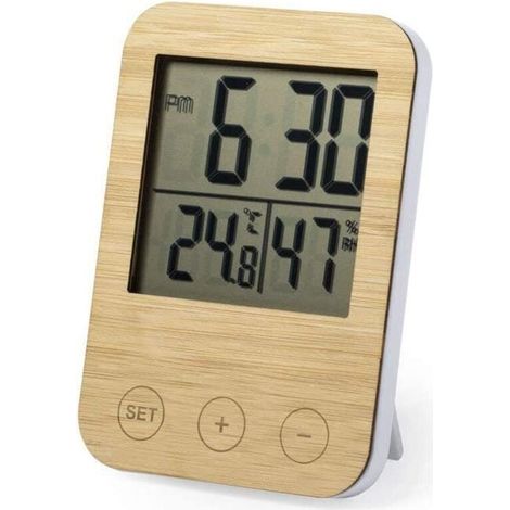 Wetterstation – Thermometer – Hygrometer – Bambusholz – Geschenk Xxw
