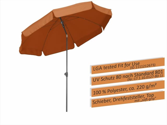 Schneider Sonnenschirm Aquila Ø2m Terracotta Neigbar Marktschirm