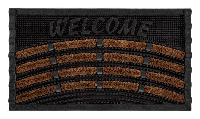 Fussmatte Welcome Schwarz Kokos Gummi, 40 X 70 Cm Schuhabstreifer & Fussmatten