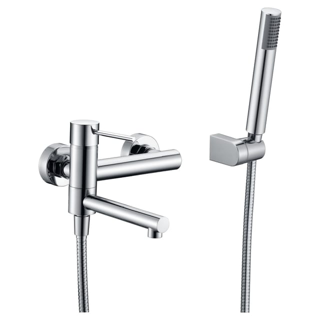 Imex Set De Mezcla Para Banera Y Ducha Con Cuerpo En Latón Cromado Y Tubo Metálico 170 Cm Soporte Abs Cartucho Cerámico Ø35 Mm Acabado Cromado - Modelo Milos Stick Imex-bdys045-4