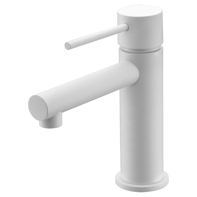 Imex Miscelatore Lavabo Monocomando Bianco Opaco In Ottone E Zama Con Cartuccia Ceramica Ø25mm E Tubi Flessibili Serie Milos Modello Stick Imex-bdys045-1bl