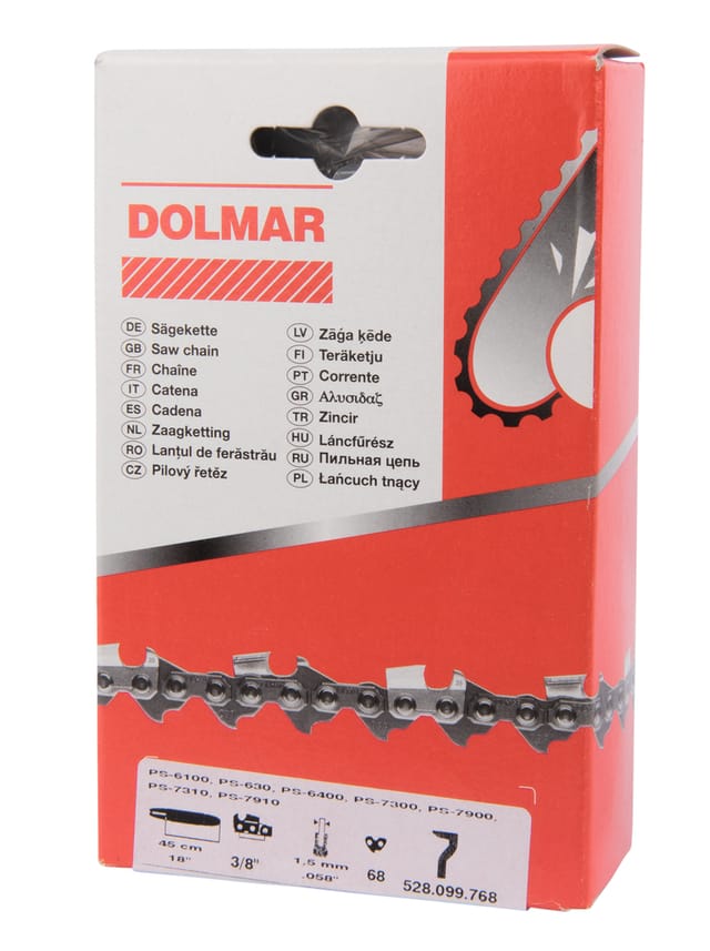 Dolmar 528099768 S-70 Kettensägenkette 18"/45 Cm • 68 Glieder • 3/8" • 1,5 Mm