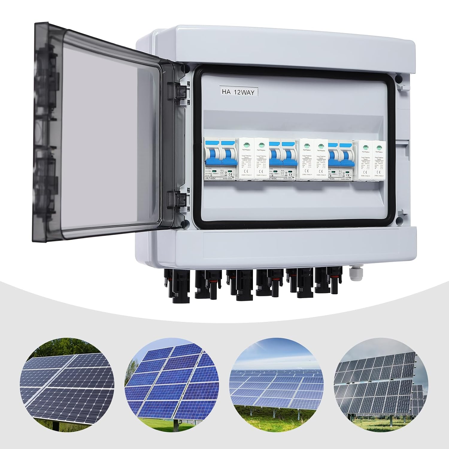 Überspannungsschutz Pv Combiner Box Für Solarpanel 3 In 3 Out 1000v Solar Leitungsschutzschalter Dc Trennschalter Blitzschutz Für Pv Anlage Photovoltaik Ip65 Wasserdichtes (25a)