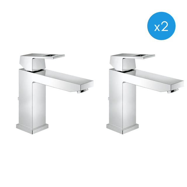 Grohe - Eurocube - 2er-set Einhand-waschbeckenmischer 1/2 Größe M (23445000-duo)
