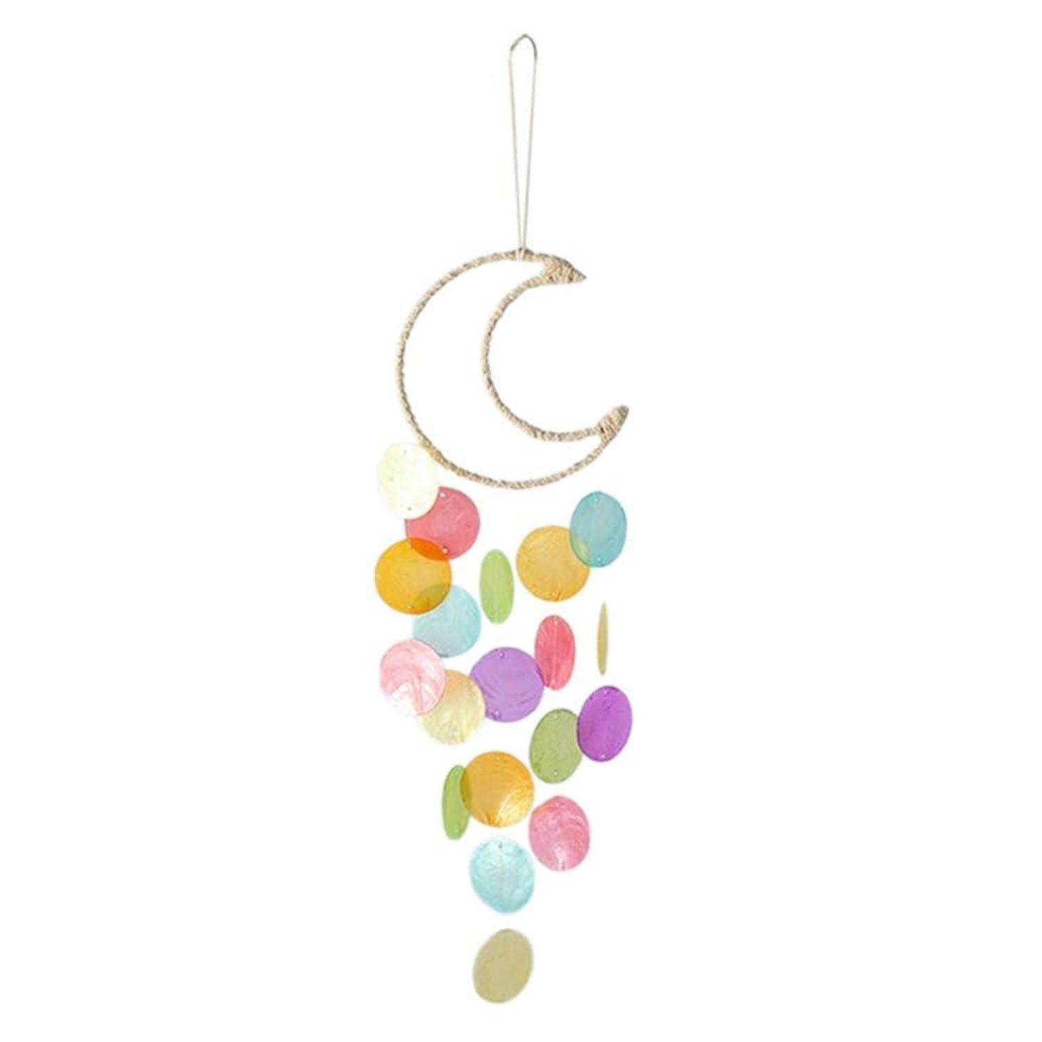 Muschel Windspiel Boho Deko Hängend Bunt Für Balkon & Garten