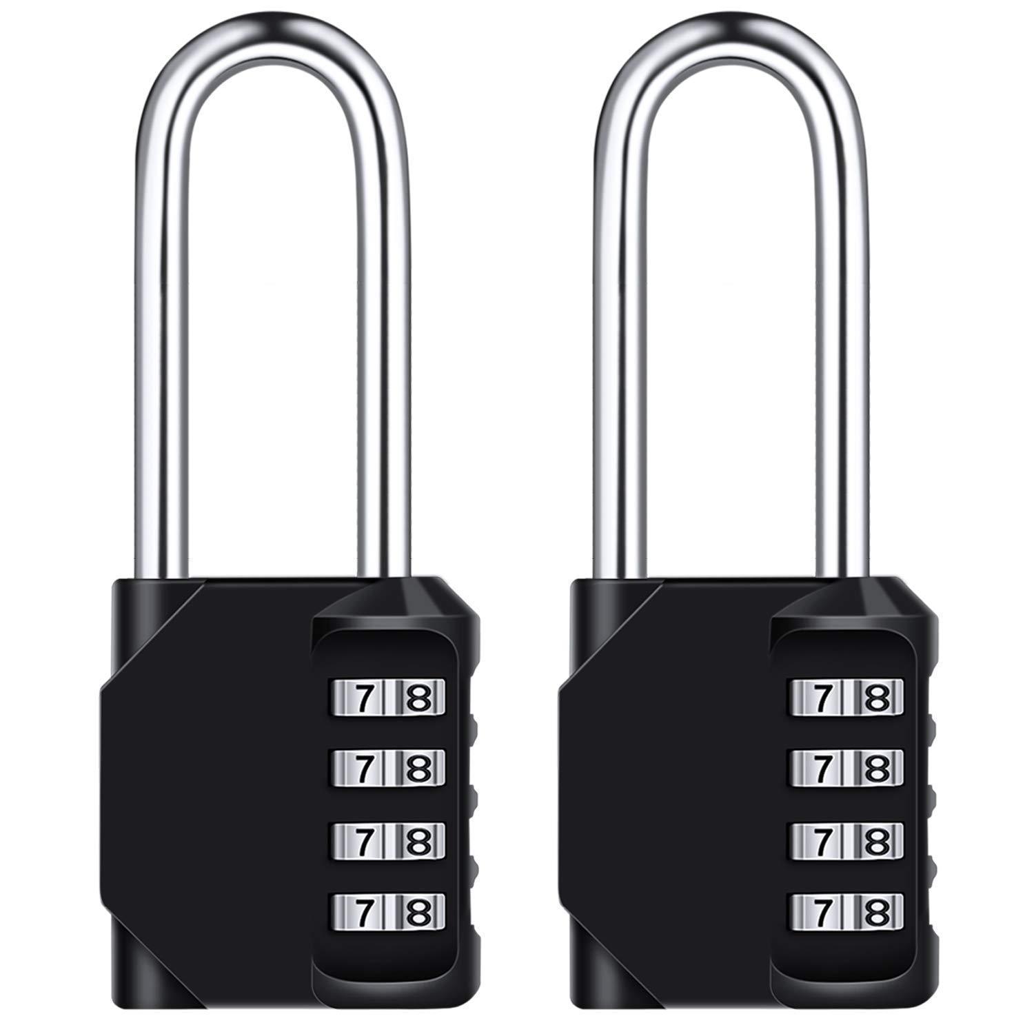 Zahlenschloss 2er-pack Mit Langem Bügel 6,7 Cm, Wetterfest, Zinklegierung