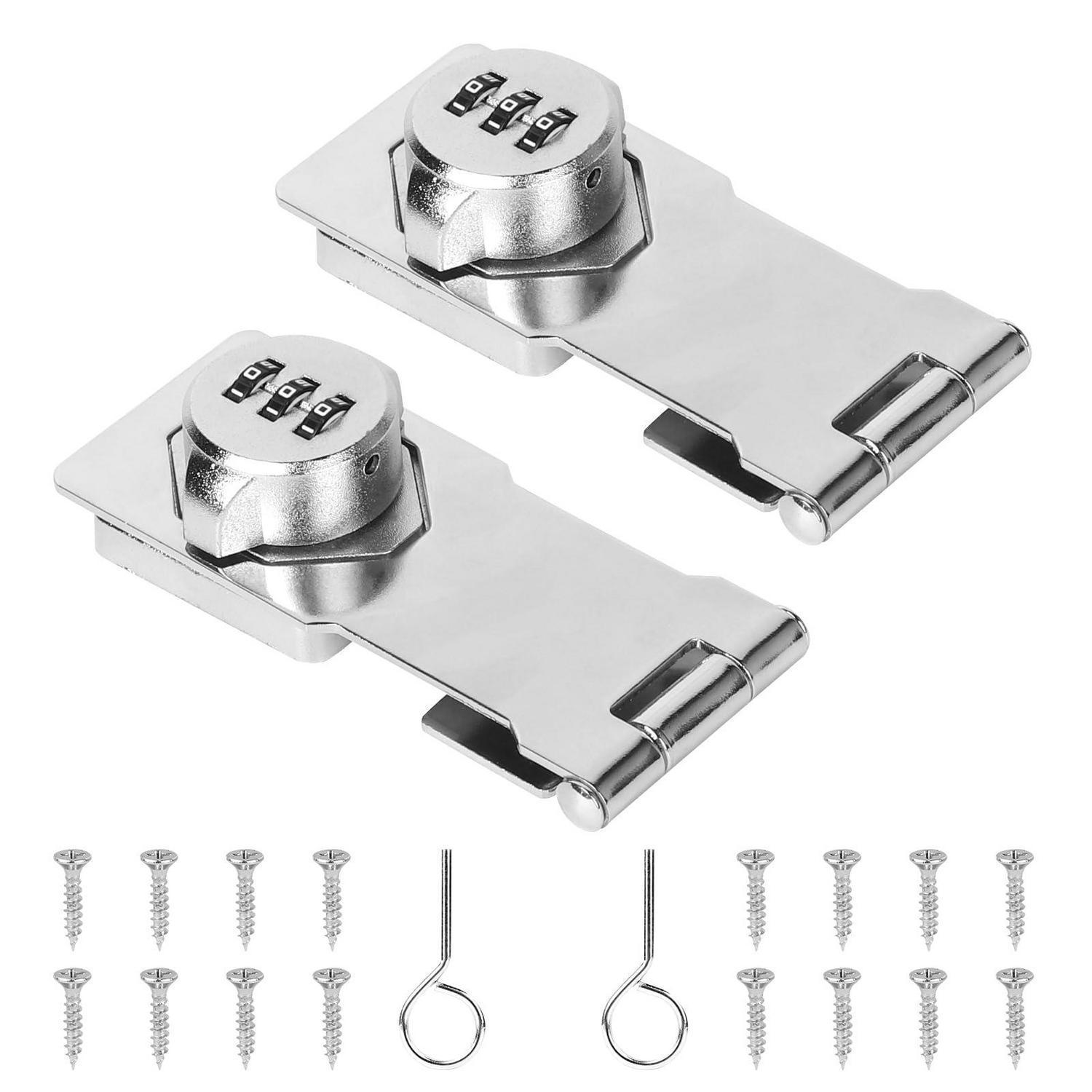 2er Set Überfalle Mit Zahlenschloss, Edelstahl Riegelschloss Für Gartentor, Garage, Schrank
