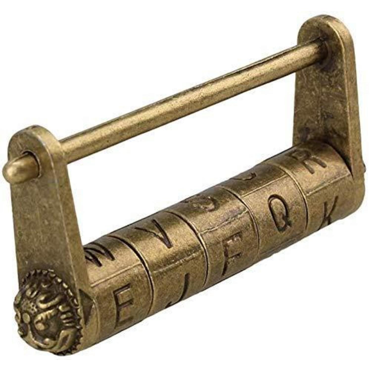 Vorhängeschloss Mit Wortkombination, Zinklegierung, Bronzefarbe, 37x79mm