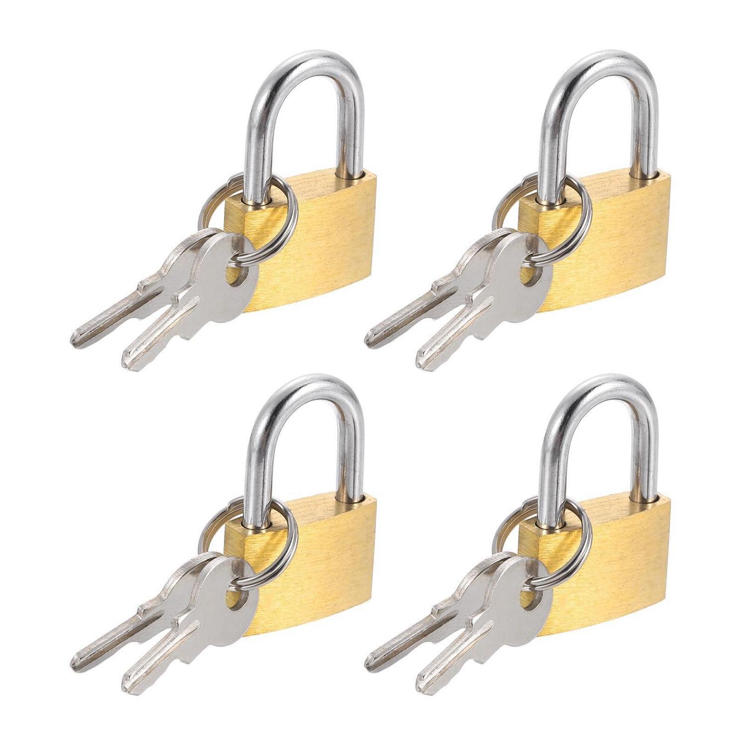 4x Messing Vorhängeschloss Mit Schlüssel, 21mm, Kurz, Wasserdicht, Rostfrei