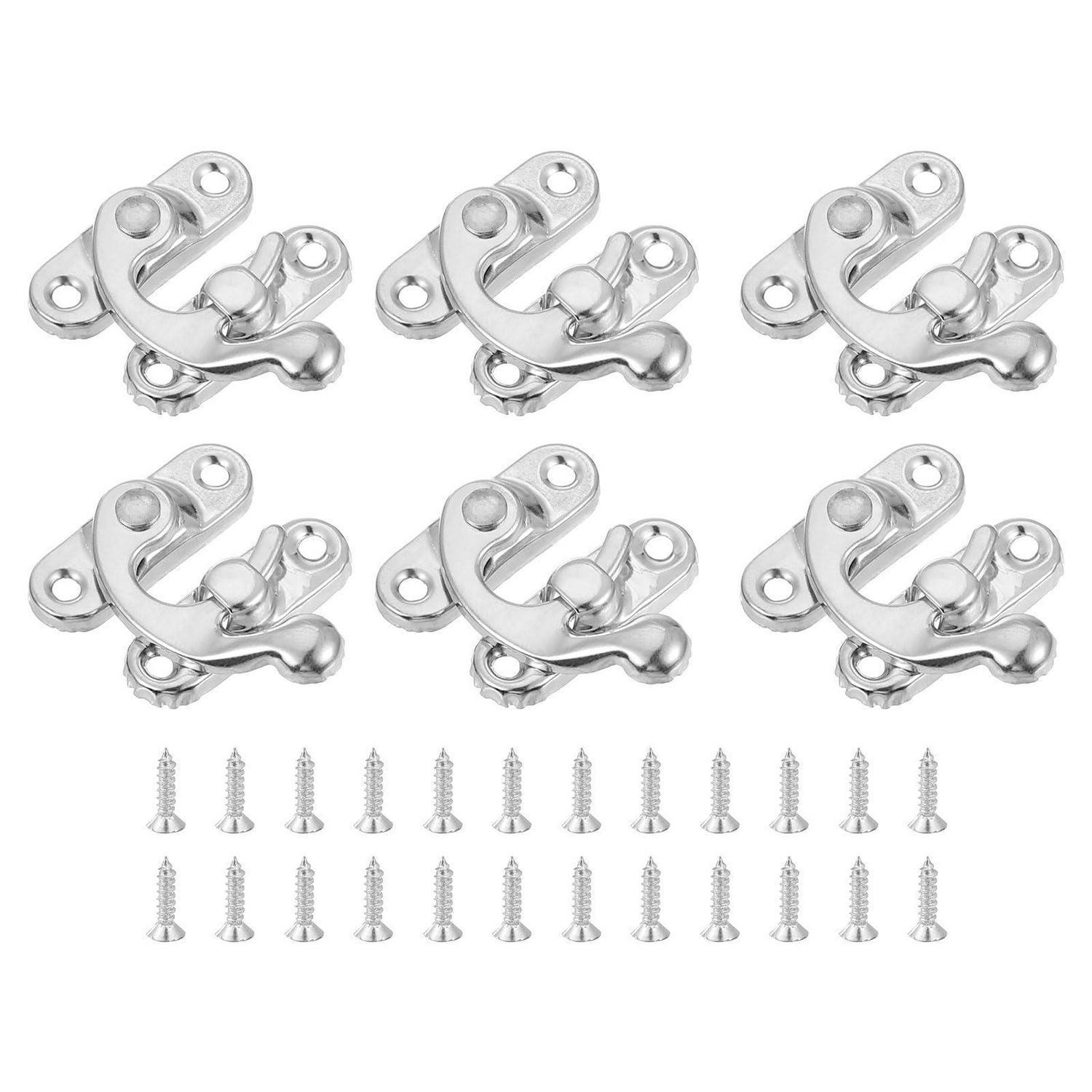 6er Set Antike Vorhängeschloss Haspen Riegel 27x32mm Silber Mit Schrauben