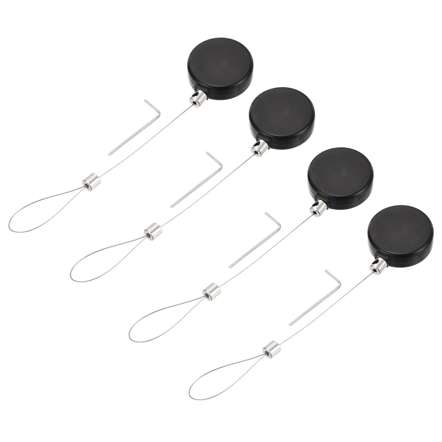 Ausziehbares Kabelschloss Mit Riegel, 4er Pack, Schwarz, 55cm Kabellänge