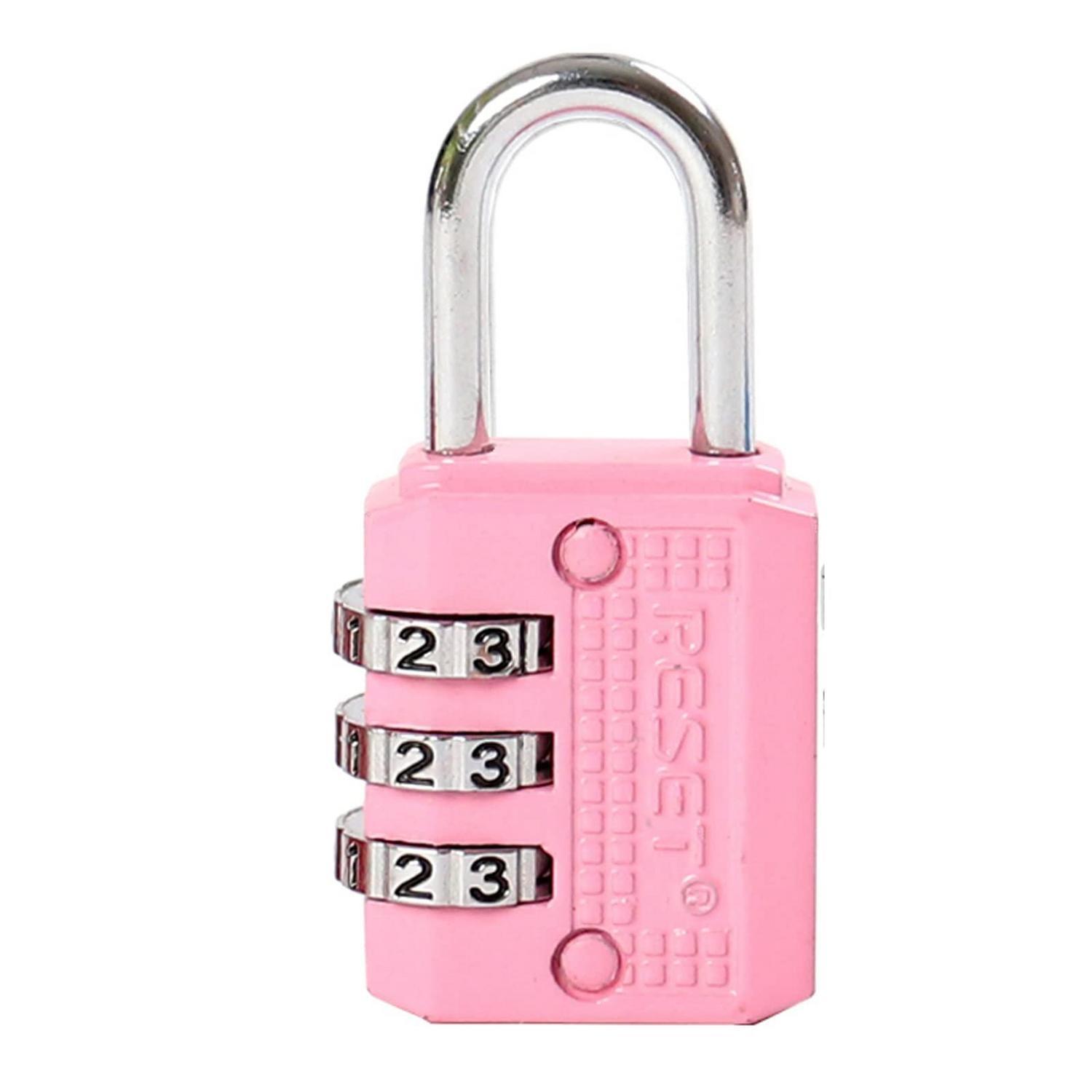 3-stelliges Zahlenschloss Rosa, Neu Codierbar, Für Tagebücher Und Kleine Boxen