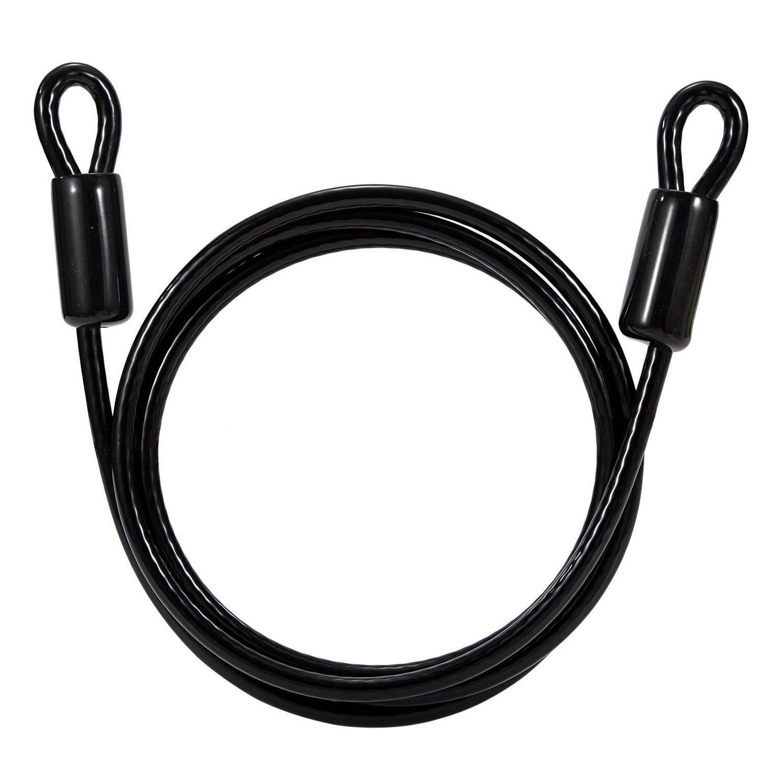 Stahldrahtseil Mit Ösen 2m, 8mm Stärke, Schwarz, Pvc-ummantelt