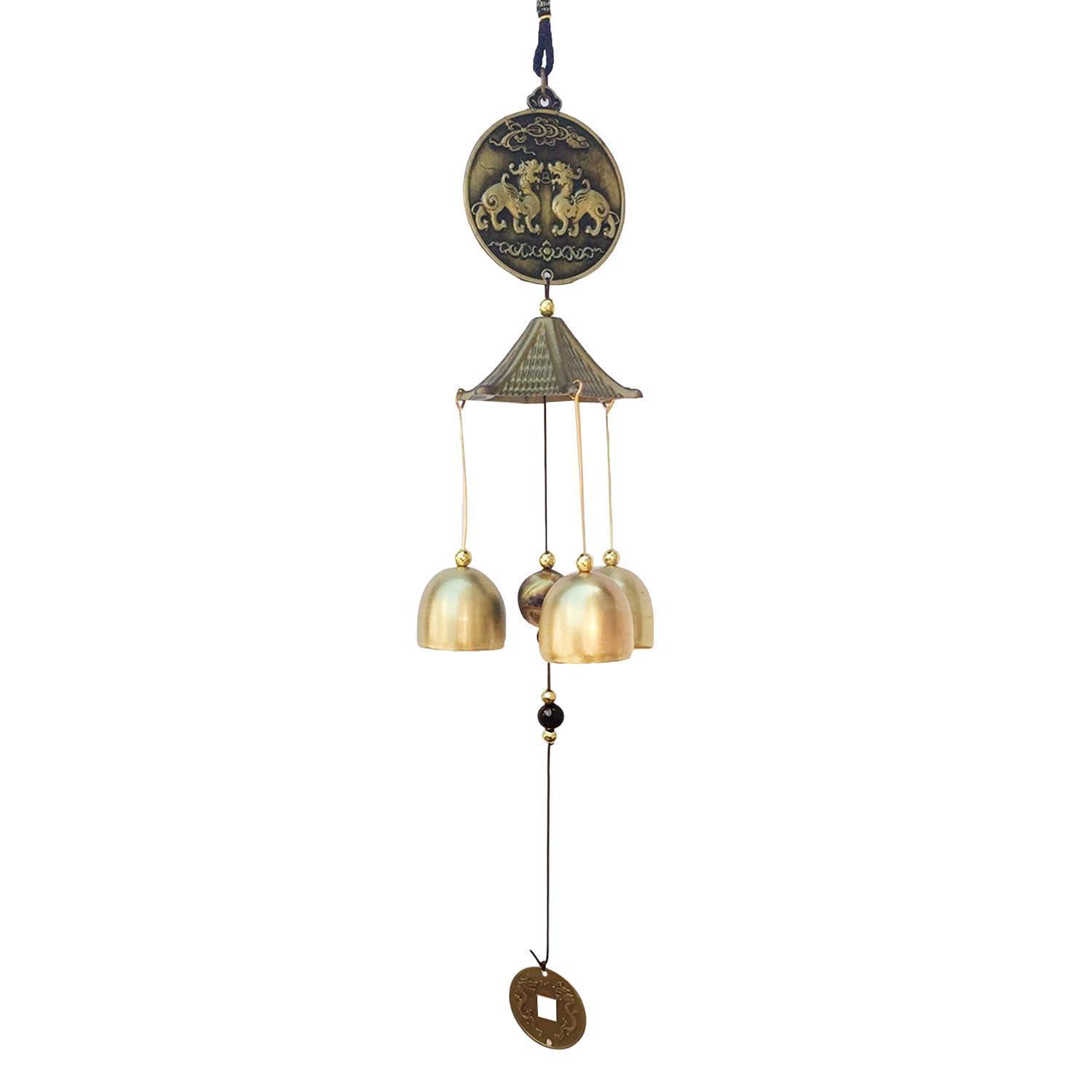 Metall Windspiel Feng Shui Glücksglocke Mit Elefant Und Drache