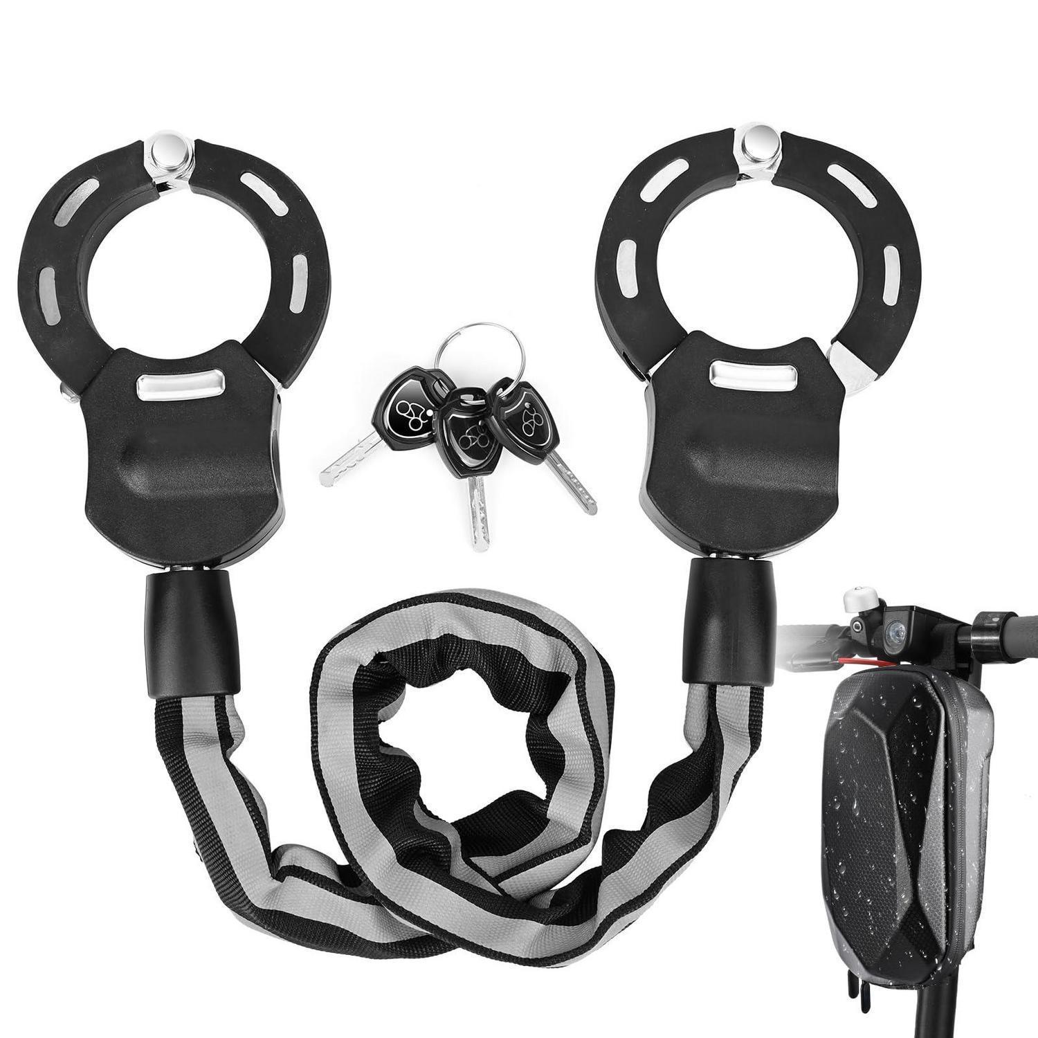 E Scooter Schloss Mit Kette, Handschellen-design, Silikonschutz, 3-stufig Verstellbar, Inkl. Tasche