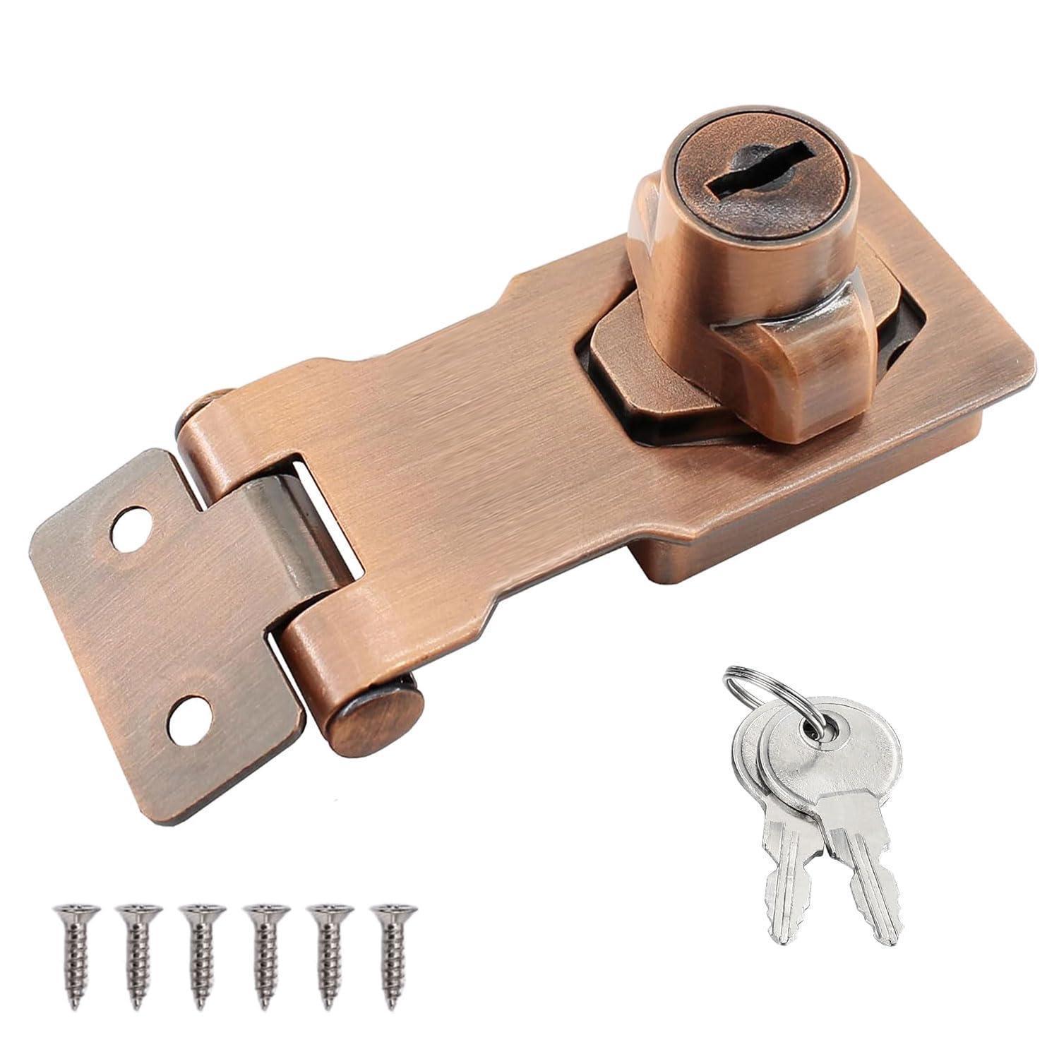 Abschließbare Überfalle Mit Drehknauf Und Schlüssel, Edelstahl, 3 Zoll Rotbronze