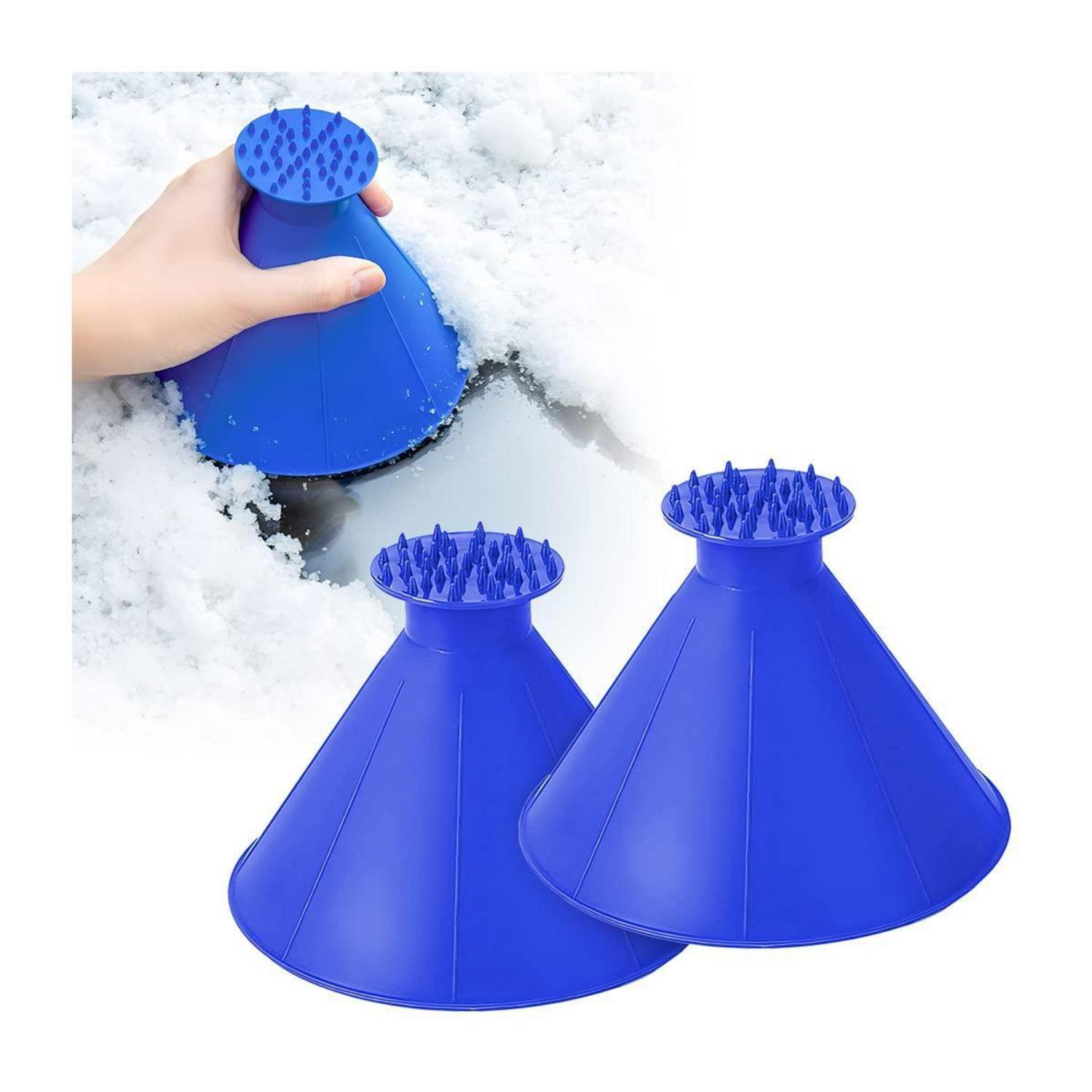 2er Set Eiskratzer Kegel Für Autoscheiben, Multifunktionstrichter, Blau