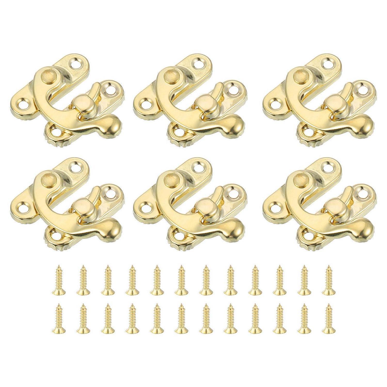 6er Set Haspenschlösser 27x32mm Gold Für Schmuckkisten Und Holzkoffer