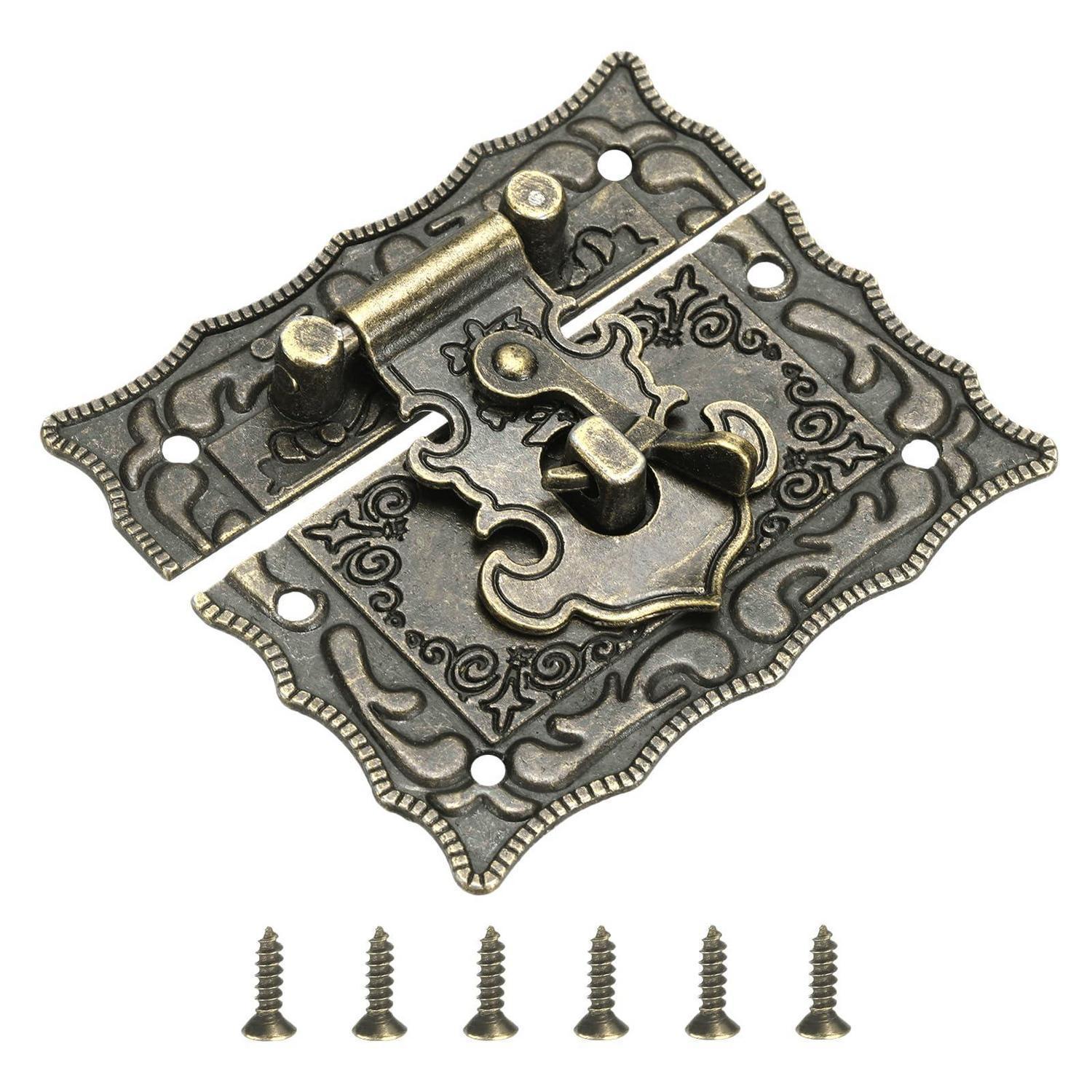 Antiker Haspverschluss 56x66mm Aus Zinklegierung Mit Schrauben Für Schmuckschatulle, Koffer, Holzkiste