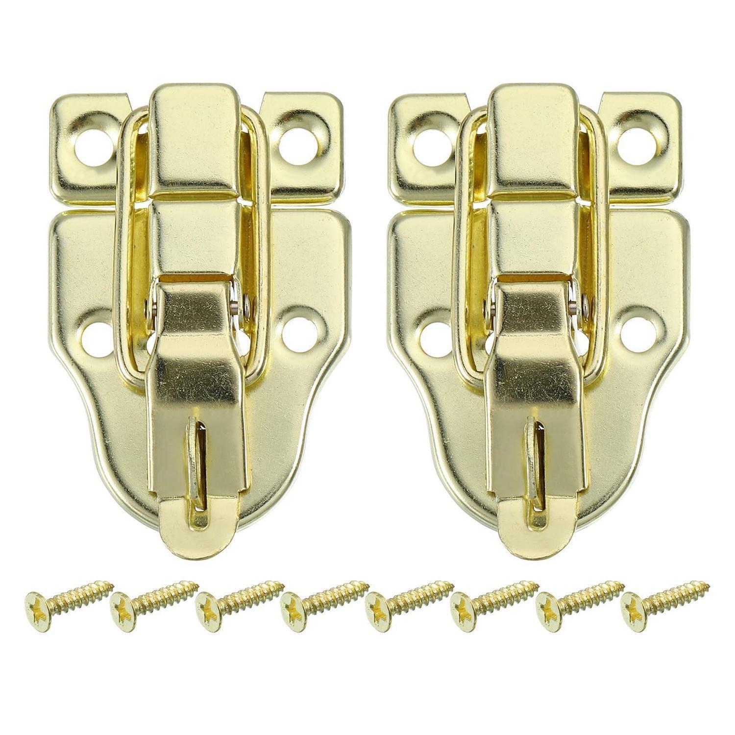 2er Set Truhenverschlüsse Mit Vorhängeschlossloch, Goldfarben