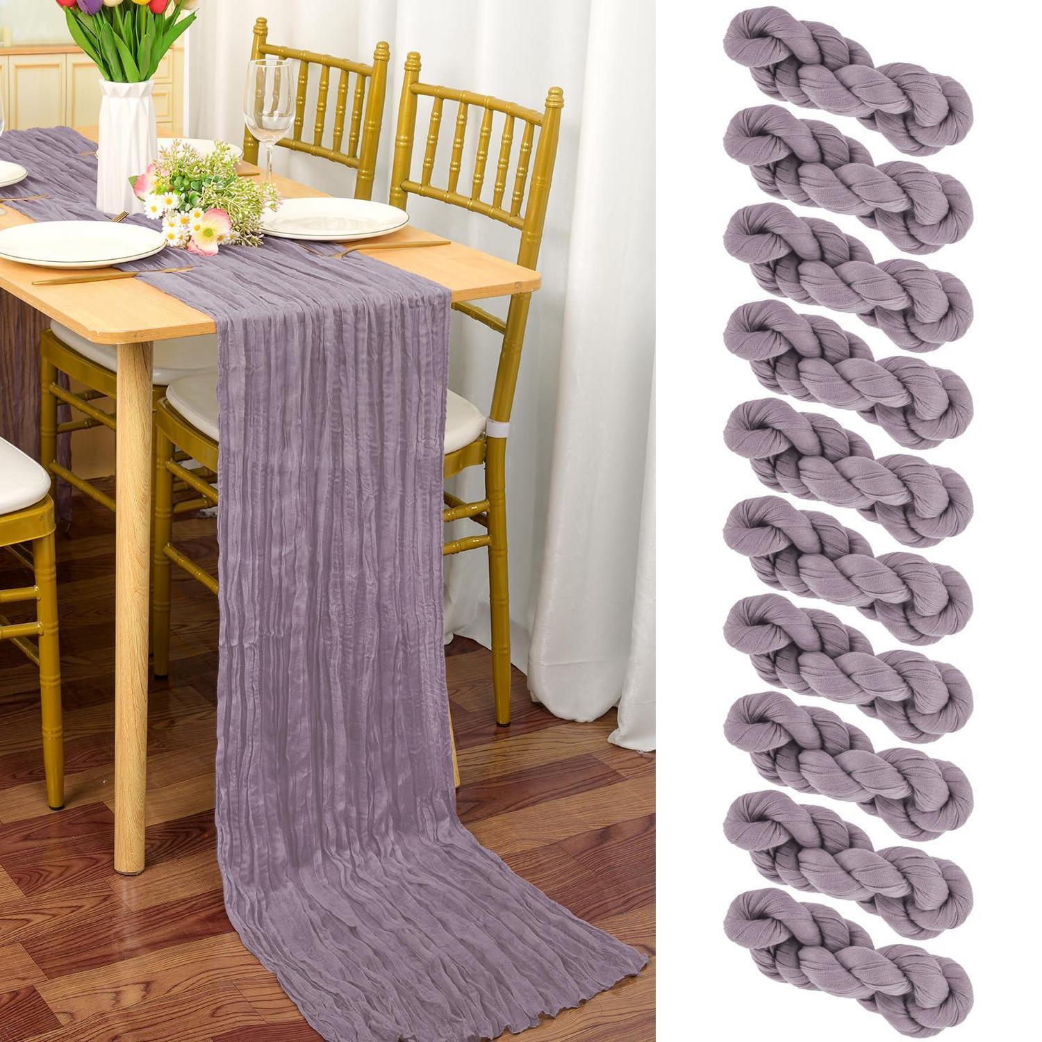 Tischläufer Gaze 10er-set 90x300cm Lavendel Boho Rustikal Hochzeit Deko