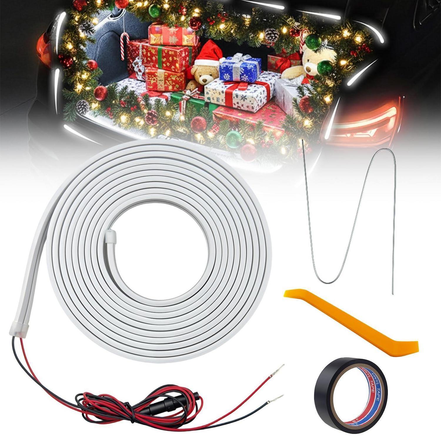 Kofferraum Led Lichtstreifen 4m Weiß, Universal Auto Kofferraumbeleuchtung Mit Sensor
