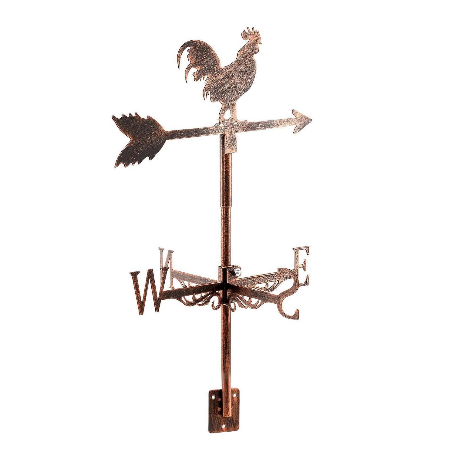 Wetterfahne Hahn Mit Windrichtungsanzeiger 33x62cm Metall Retro Rostschutz