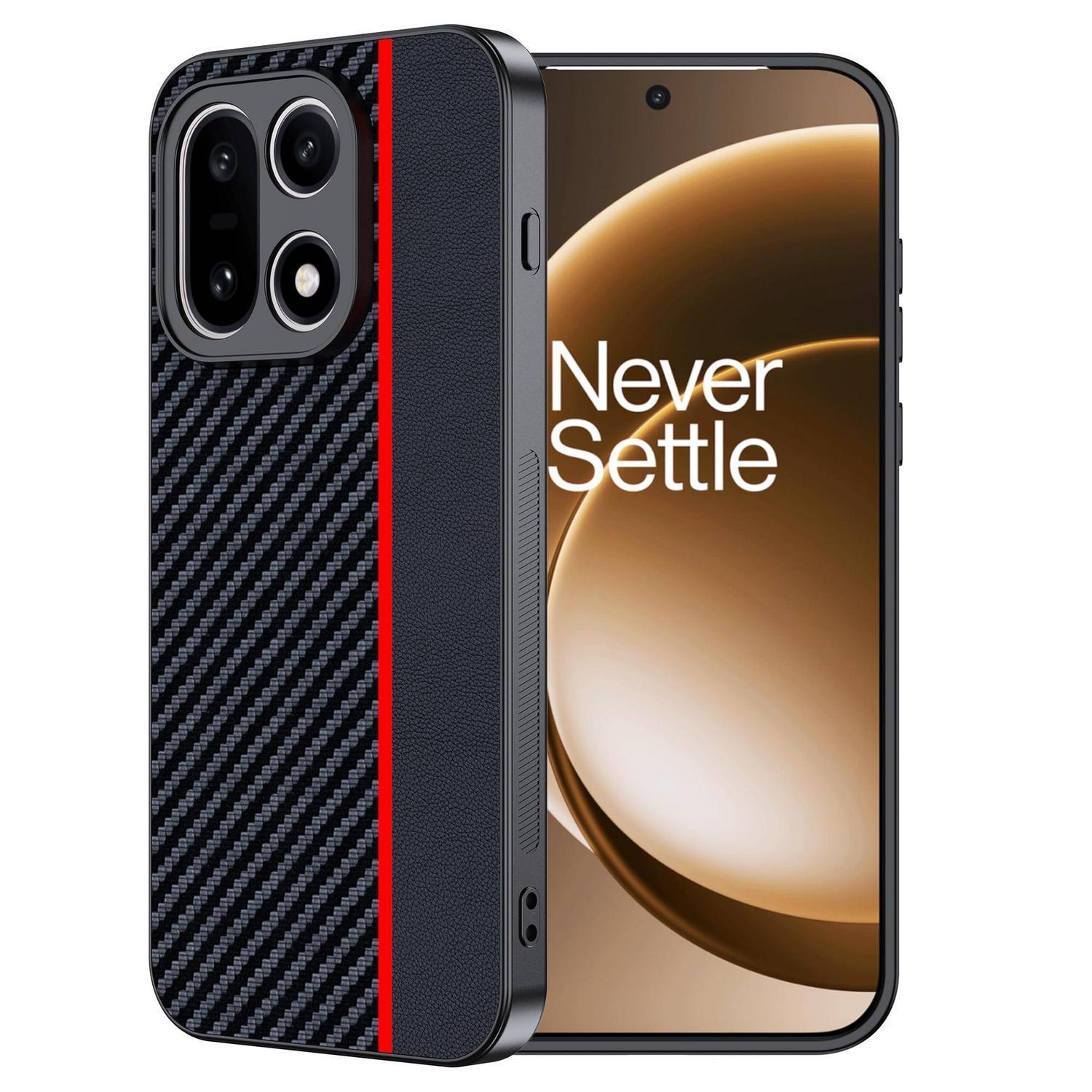 Oneplus 15 Hülle Kohlefaser, Wasserdicht & Stoßfest, Rot/schwarz