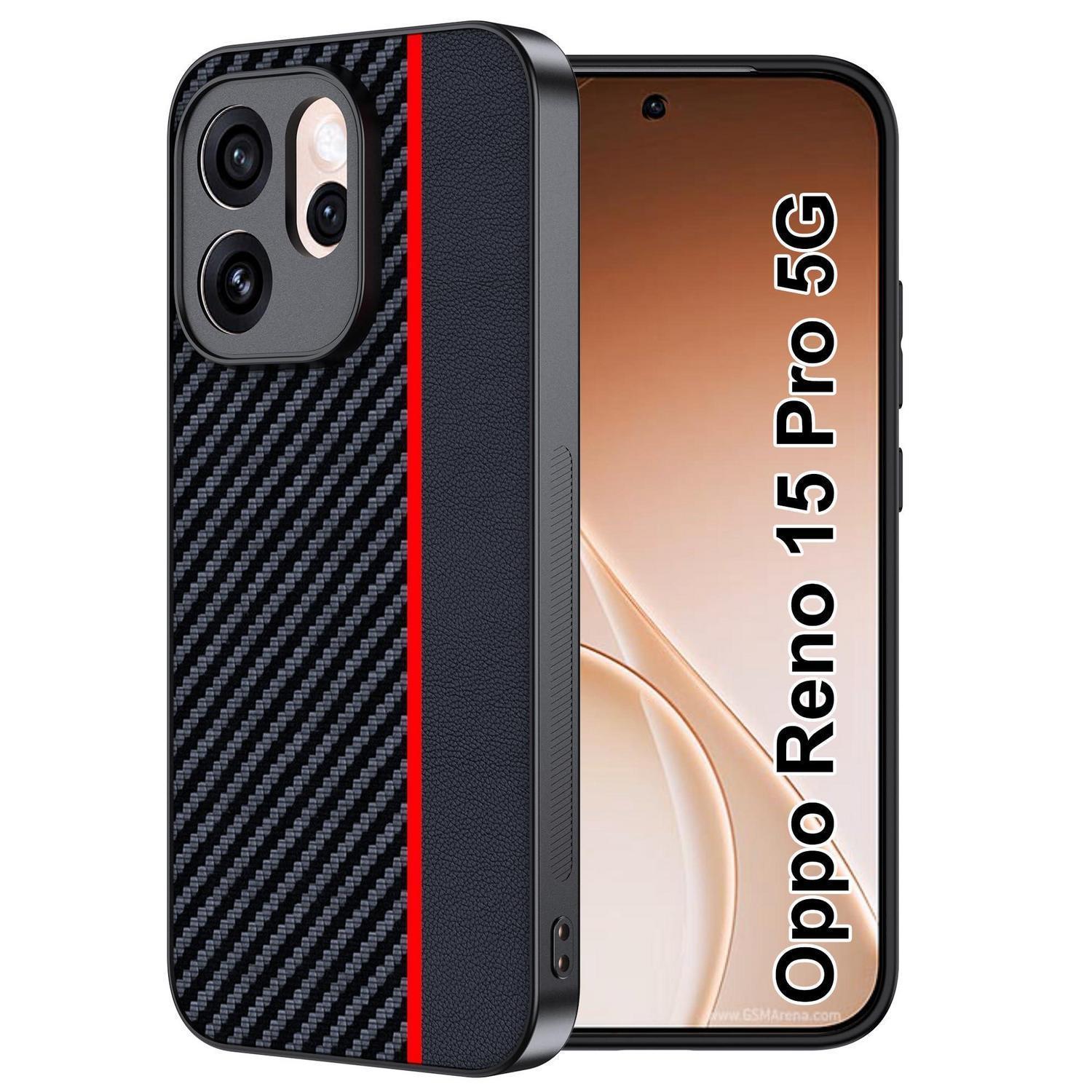 Schutzhülle Für Oppo Reno 15 Pro 5g – Wasserdicht, Stoßfest, Carbonfaser, Rot/schwarz