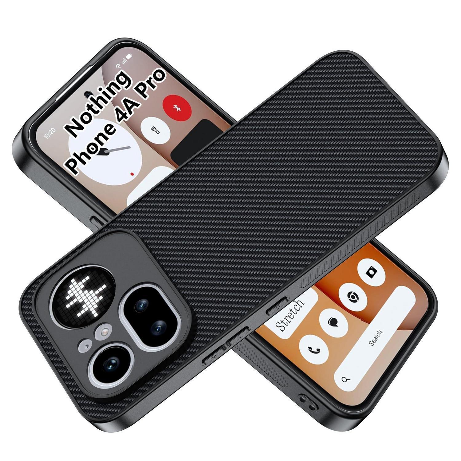 Hülle Für Nothing Phone 4a Pro, Tpu Kohlefaser, Kratzfest & Stoßfest Schwarz