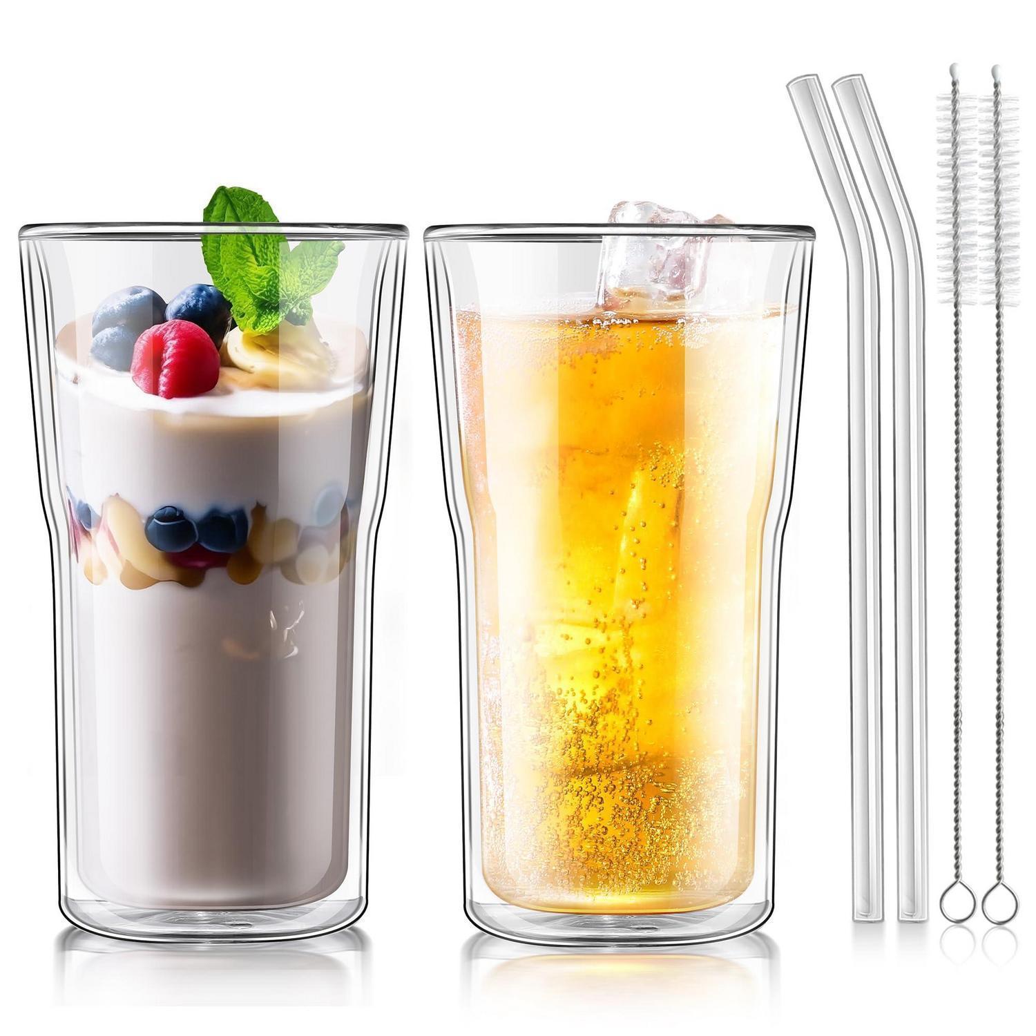 Doppelwandige Kaffeegläser 500ml, 2er Set, Borosilikatglas Thermogläser