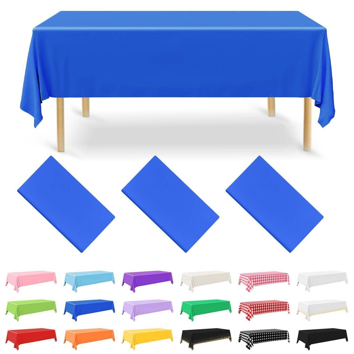 3er Pack Einweg Tischdecke 137x274 Cm Dunkelblau Wasserdicht Peva Für Partys