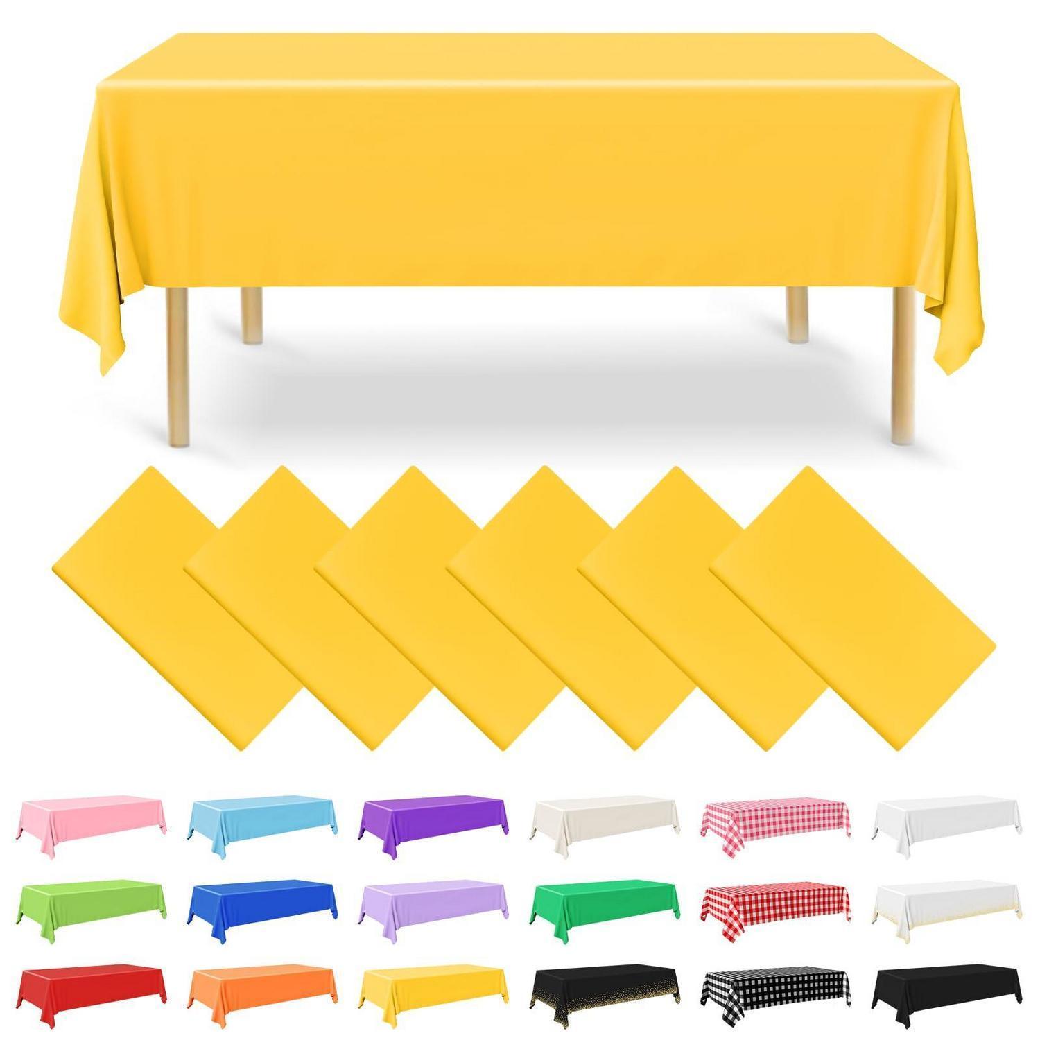 6er Pack Einweg Tischdecken Gelb 137x274 Cm Wasserdicht Für Partys & Feste