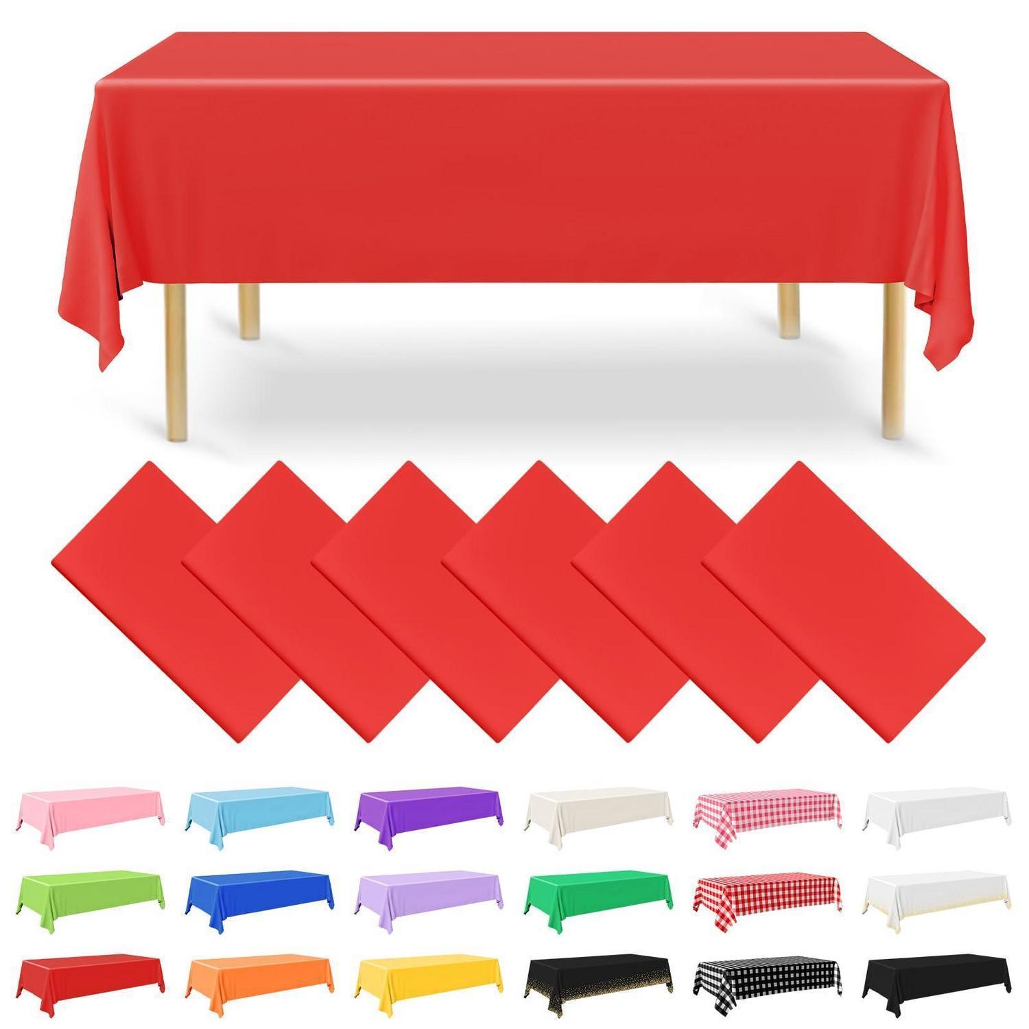 6er Pack Einweg Tischdecken Rot 137x274 Cm Wasserdicht Für Partys & Feste