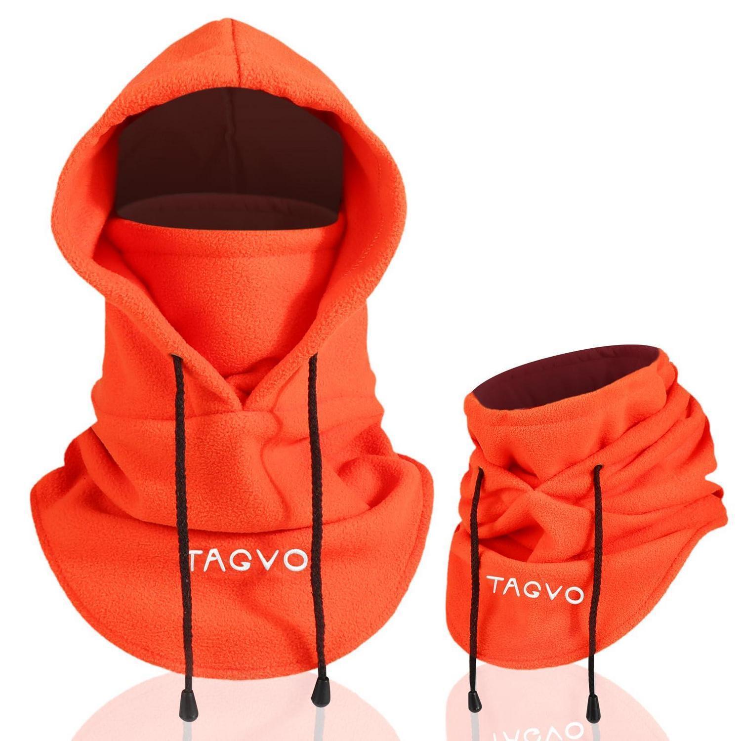 Warme Sturmhaube Mit Kapuze Aus Fleece Für Damen Und Herren, Orange