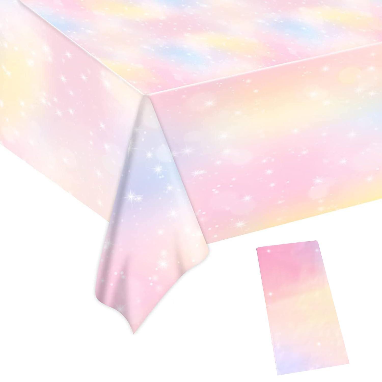 Party Tischdecke Rechteckig Wasserdicht Bunt Regenbogen 274x137 Cm Für Kindergeburtstage