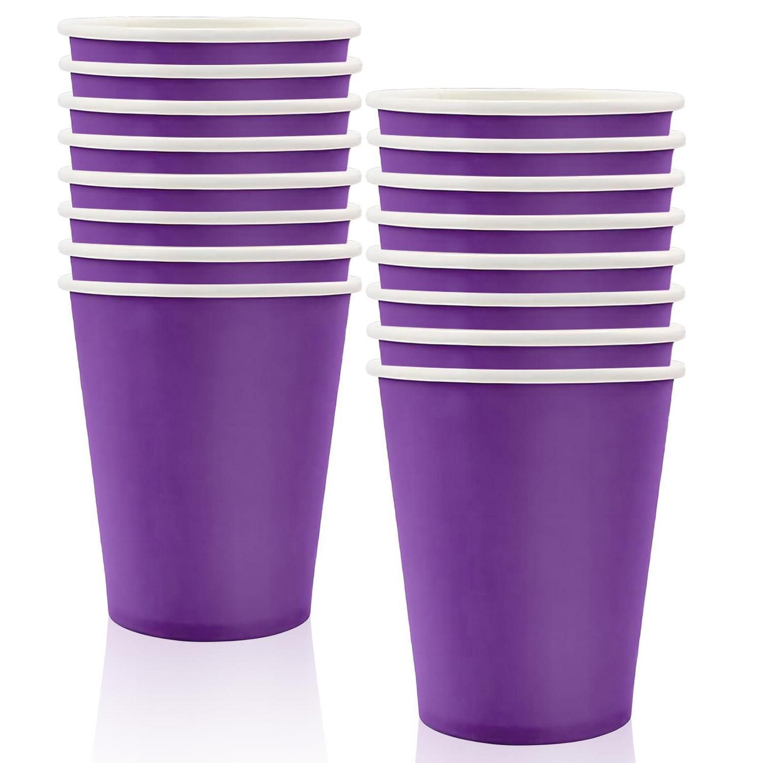 16x Lila Pappbecher 250ml Für Partys & Hochzeiten