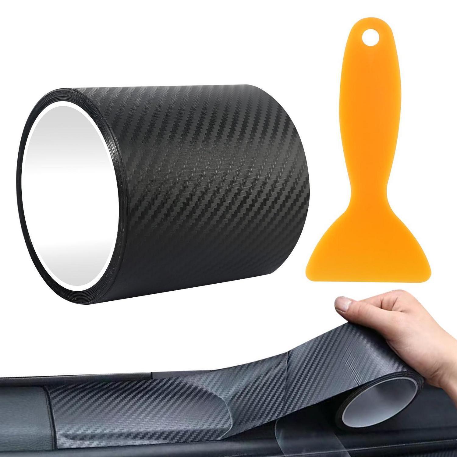 Schwarze Carbonfolie 10cm X 300cm Selbstklebend Mit Schaber