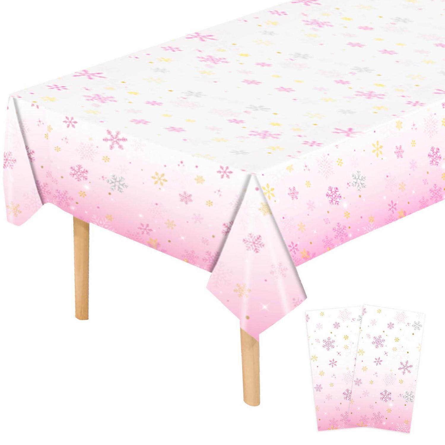 Einweg-tischdecke 2er-set Mit Schneeflocken-design 137x274cm Für Partys