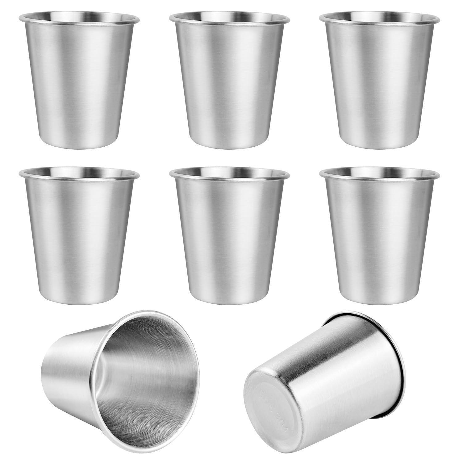 8er Set Edelstahlbecher 260ml, Bruchsicher & Bpa-frei, Camping & Reise