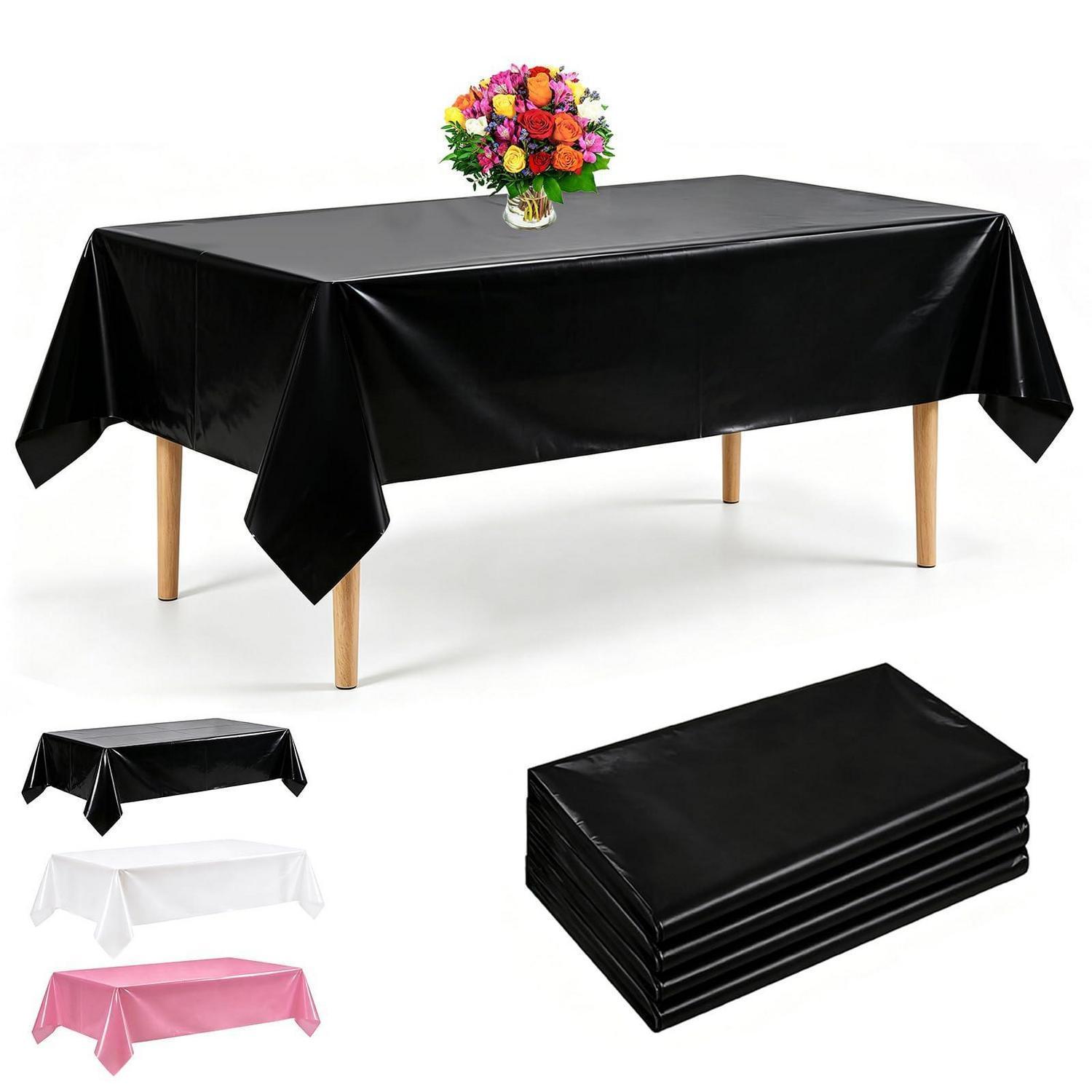Einweg Tischdecke Schwarz 137x274cm Wasserdicht Für Partys & Veranstaltungen