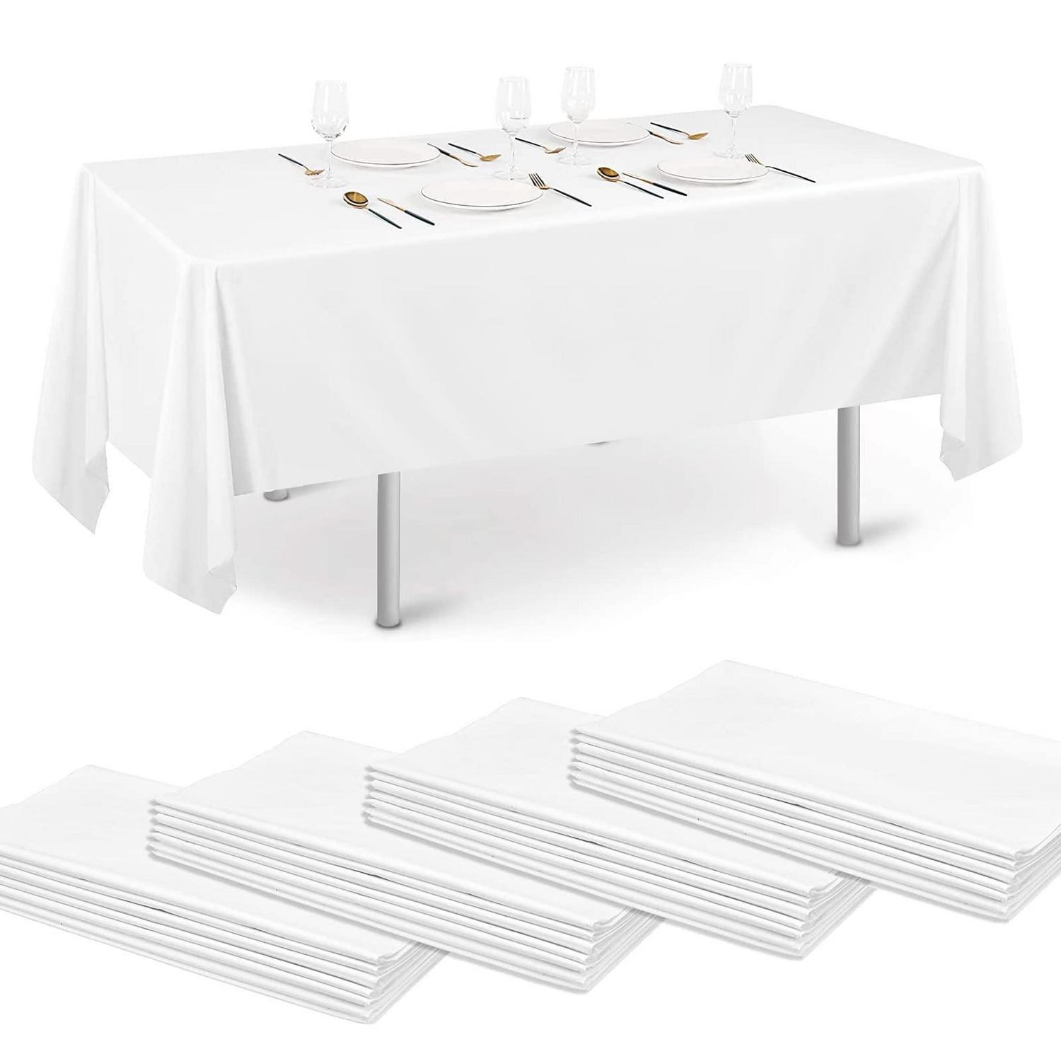 20er Pack Einweg Tischdecken Weiß, Wasserdicht, 140x200 Cm, Für Partys & Feiern