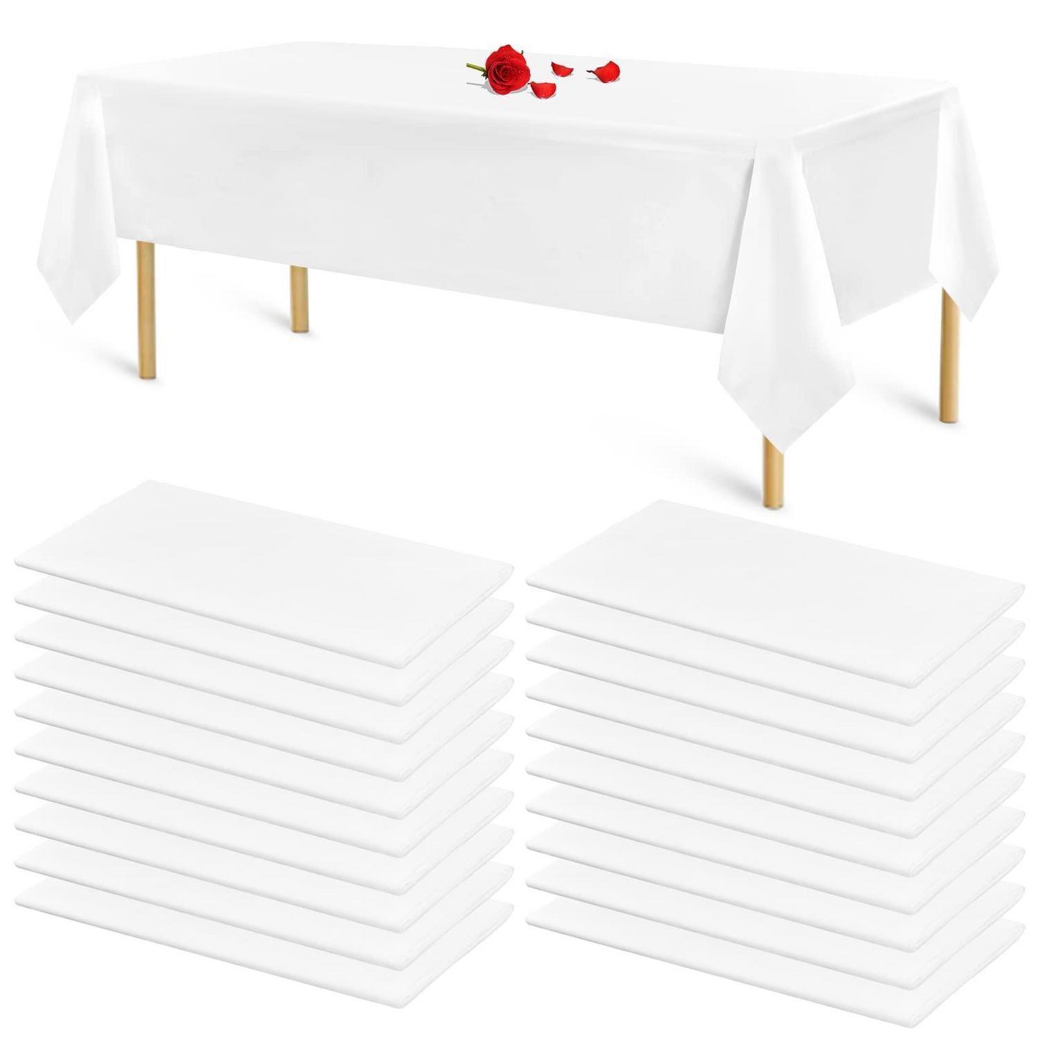 20er Pack Einweg-tischdecken Weiß 275x145cm Rechteckig Für Partys