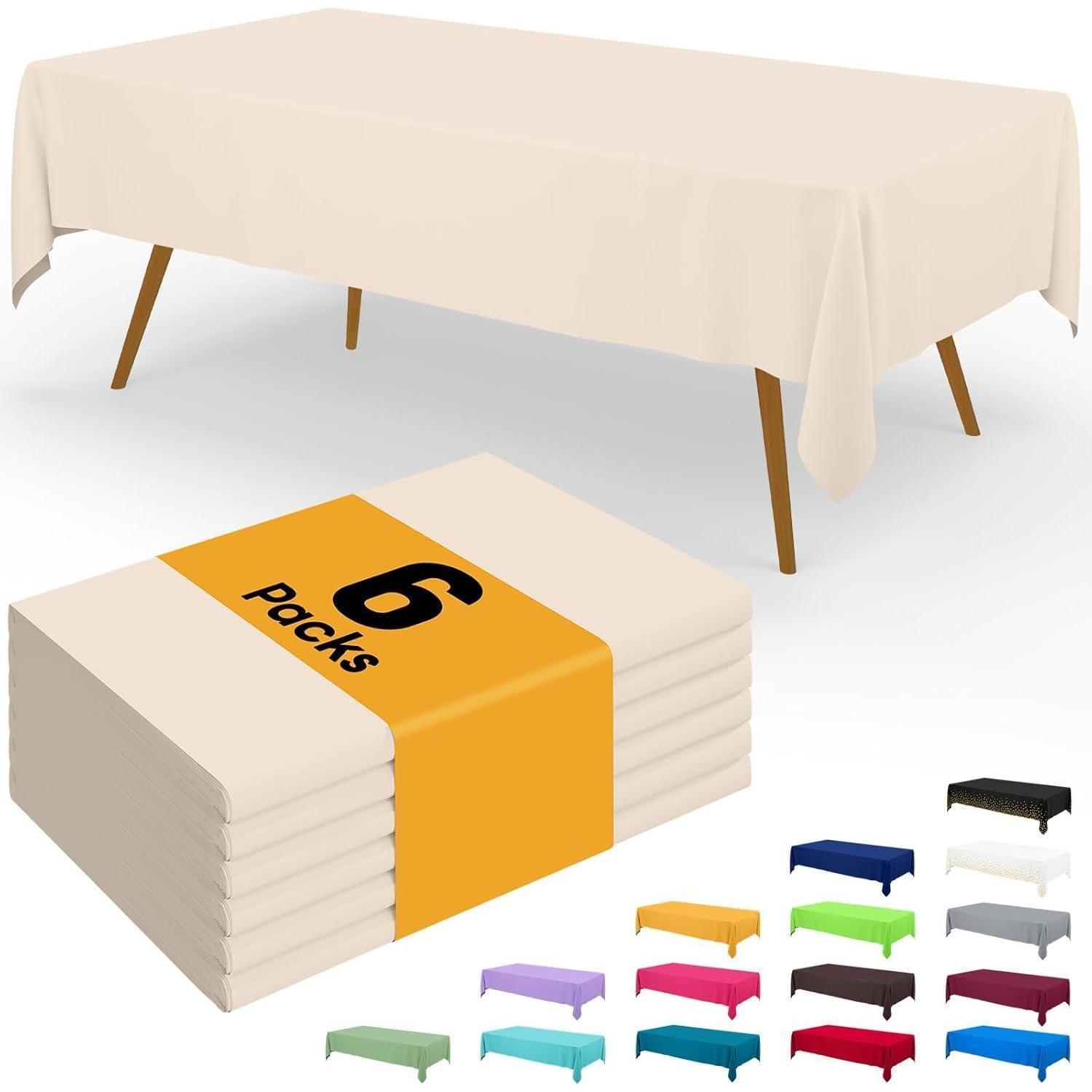 6er Pack Einweg Tischdecken 137x274 Cm Wasserfest Für Partys & Picknick