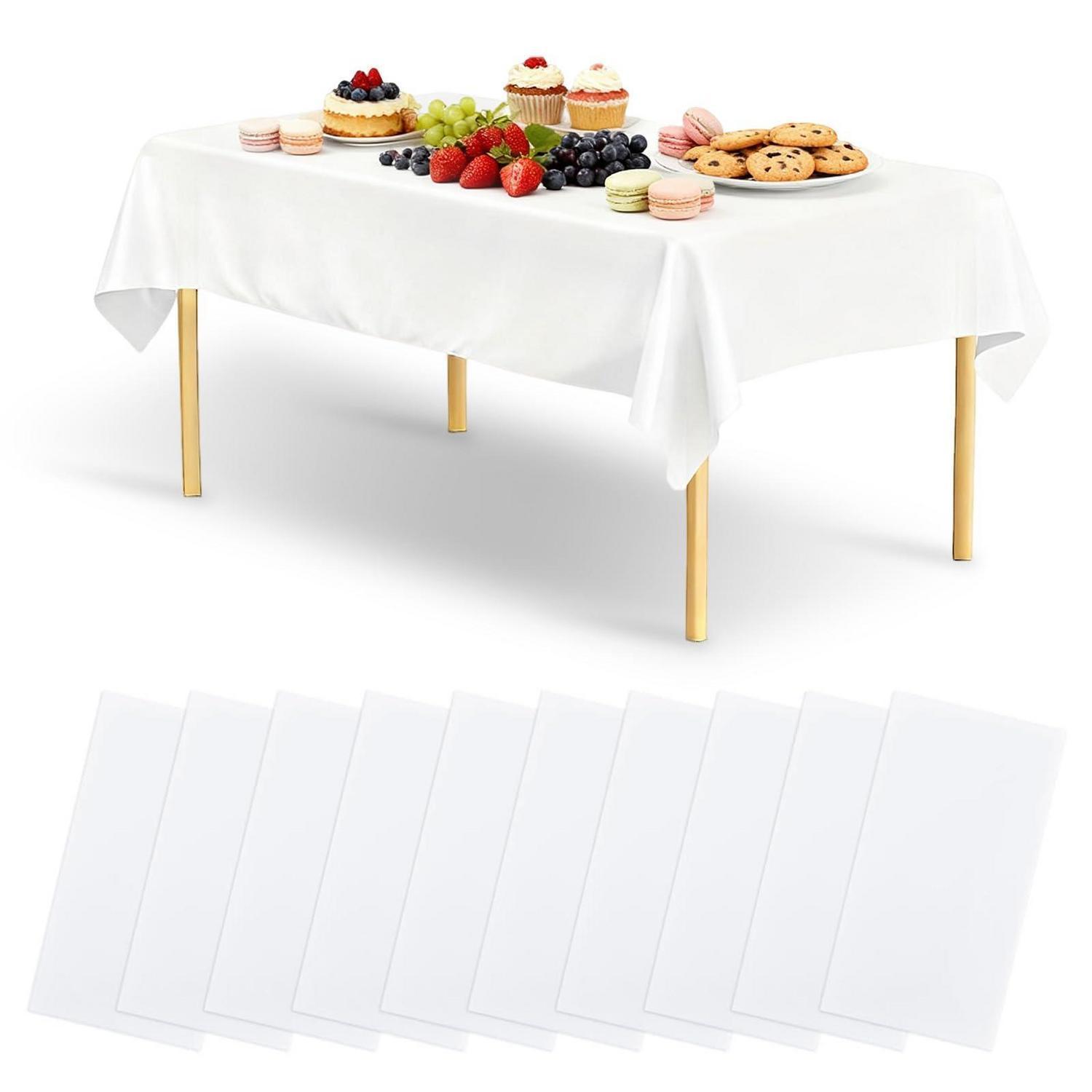 10er Pack Einweg-tischdecken Weiß 137x183cm Peva Wasserdicht & Abwischbar